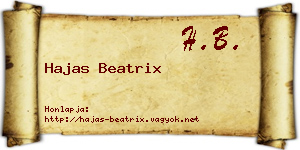 Hajas Beatrix névjegykártya